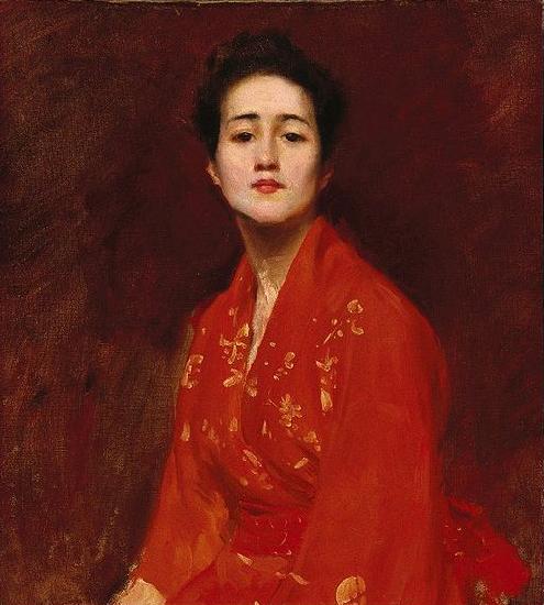 William Merritt Chase Study of a Girl in Japanese Dress